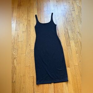 Zara Tank Bodycon Midi Black Sleeveless LBD Cocktail Dress